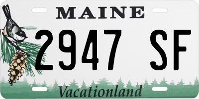 ME license plate 2947SF