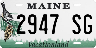 ME license plate 2947SG