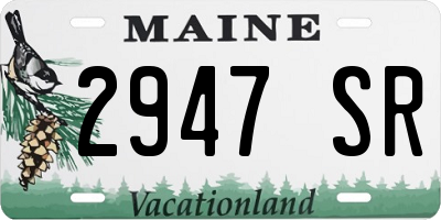 ME license plate 2947SR