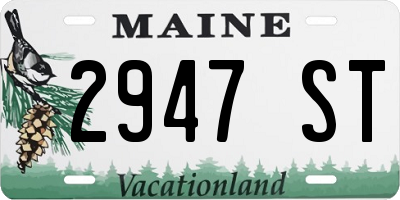 ME license plate 2947ST