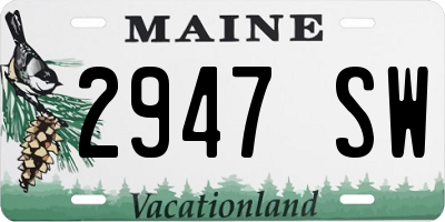 ME license plate 2947SW