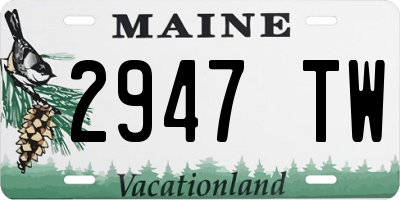ME license plate 2947TW