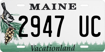 ME license plate 2947UC