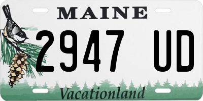 ME license plate 2947UD
