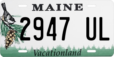 ME license plate 2947UL