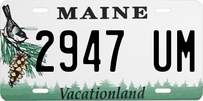 ME license plate 2947UM