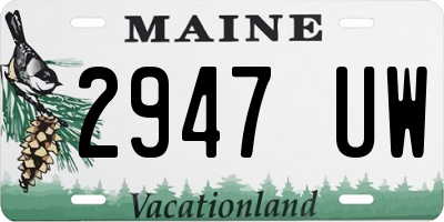 ME license plate 2947UW