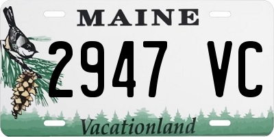 ME license plate 2947VC