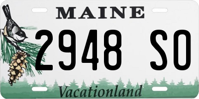 ME license plate 2948SO