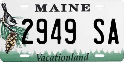 ME license plate 2949SA