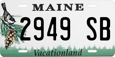 ME license plate 2949SB