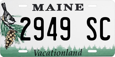 ME license plate 2949SC