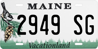 ME license plate 2949SG