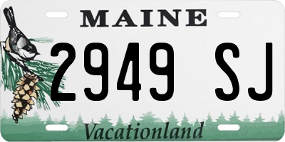 ME license plate 2949SJ