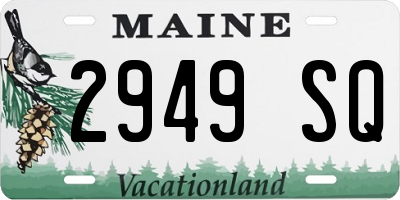 ME license plate 2949SQ