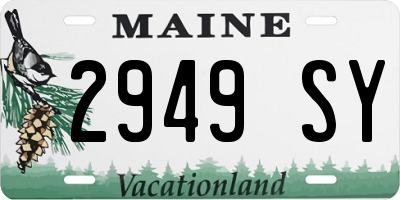 ME license plate 2949SY
