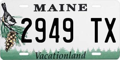 ME license plate 2949TX