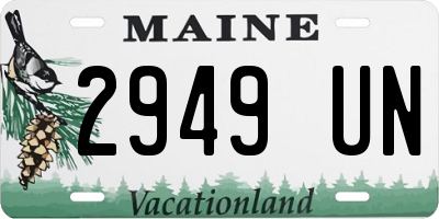 ME license plate 2949UN