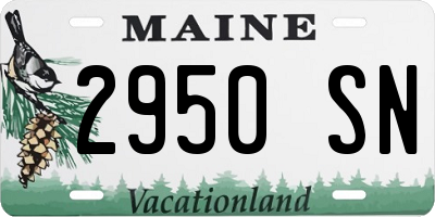 ME license plate 2950SN