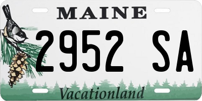 ME license plate 2952SA