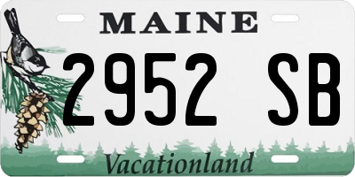 ME license plate 2952SB
