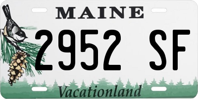 ME license plate 2952SF