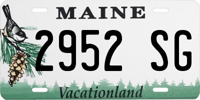 ME license plate 2952SG