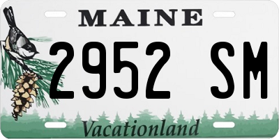 ME license plate 2952SM