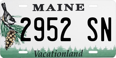 ME license plate 2952SN