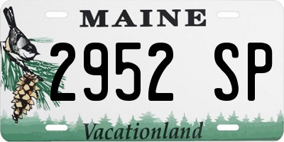 ME license plate 2952SP