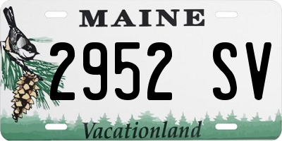 ME license plate 2952SV