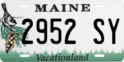 ME license plate 2952SY