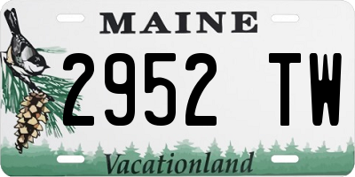 ME license plate 2952TW