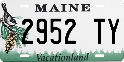 ME license plate 2952TY