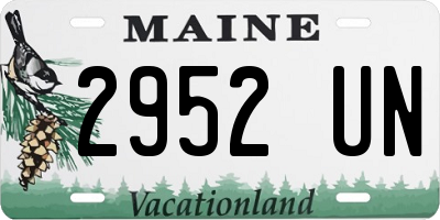 ME license plate 2952UN