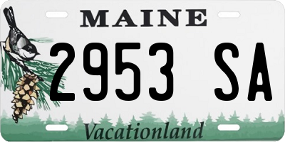 ME license plate 2953SA