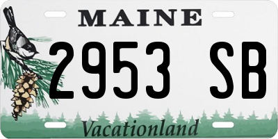 ME license plate 2953SB