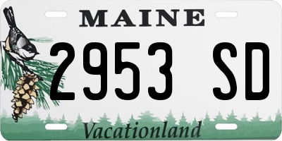 ME license plate 2953SD