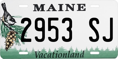 ME license plate 2953SJ