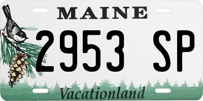 ME license plate 2953SP