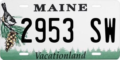 ME license plate 2953SW