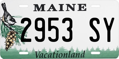 ME license plate 2953SY