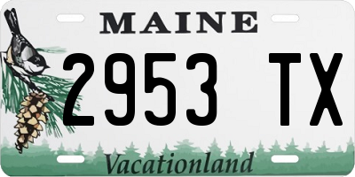 ME license plate 2953TX