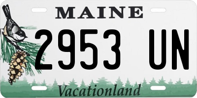 ME license plate 2953UN