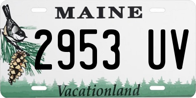 ME license plate 2953UV