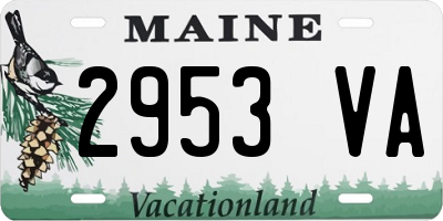 ME license plate 2953VA