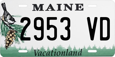 ME license plate 2953VD