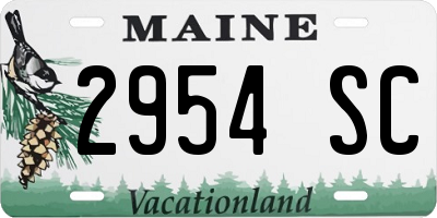 ME license plate 2954SC