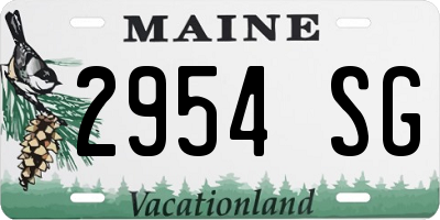 ME license plate 2954SG