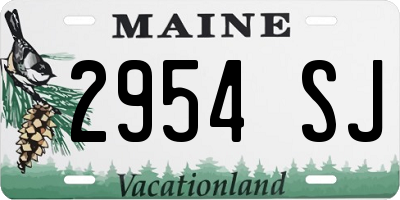 ME license plate 2954SJ